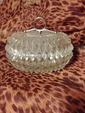 Vintage Indiana Glass Diamond Point Candy Dish